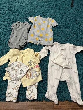 Disney Kids One-Piece Footies and Sets - Gray, Yellow, Cream, White